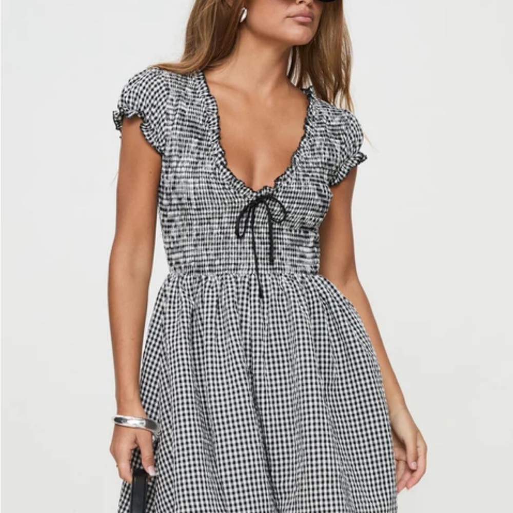 Black and White Gingham Romper